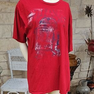 Port & Company Star Wars R2-D2 ROBOT Red Shirt Top Men's Size 2XL Ring Spun